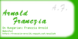 arnold franczia business card